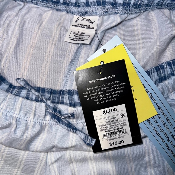 Target Girls Blue & White Striped Pajama Pants - Picture 2 of 3